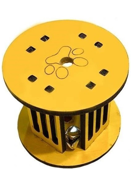 Buffer® Mini Silindir Eğlenceli Renkli Sağlam Küçük Pati Izi Şekilli Kedi Oyuncağı