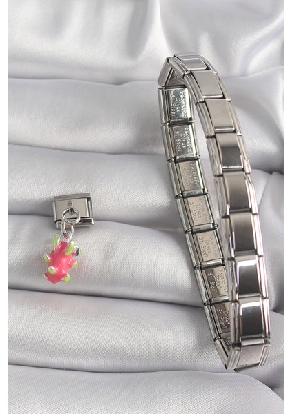 316L Çelik Gümüş Renk Sallantı Ejder Meyvesi Model Nomination Charm fiyatları