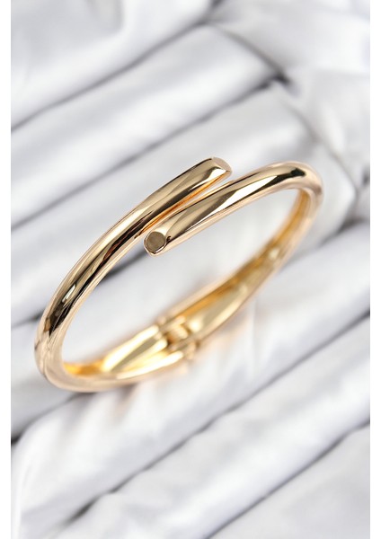 Pirinç Kesik Model Gold Renk Kadın Kelepçe