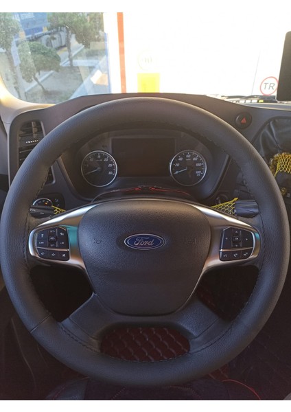 Dikişli Direksiyon Kılıfı Siyah Deri Siyah Dikişli F.or.d Fmax F Max Için