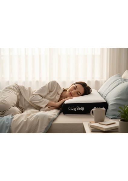 Original Visco Yastık | Siyah & Beyaz | 40 x 60 x 12 |Taşıma Çantalı