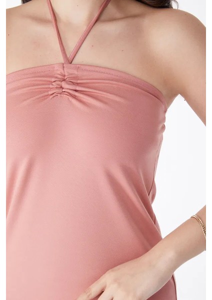 Bağcık Detaylı Abiye Elbise