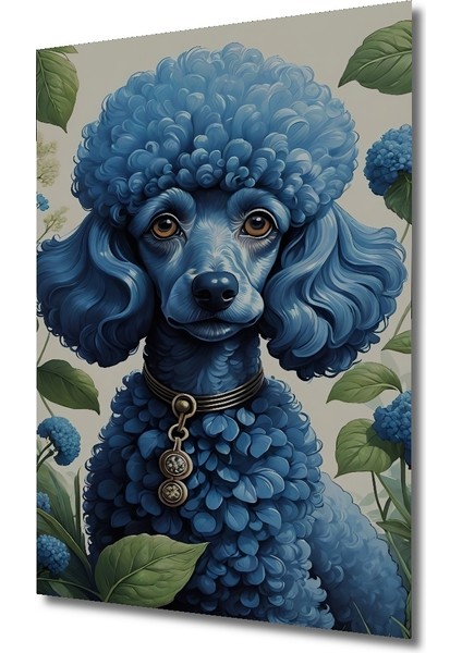 Mavi Poodle Çiçekli Dekoratif Ahşap Mdf Ev/işyeri Duvar Tablo Dikdörtgen Ev/işyeri Duvar Tablo fiyatları