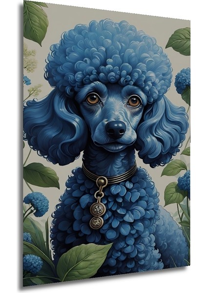 Mavi Poodle Çiçekli Dekoratif Ahşap Mdf Ev/işyeri Duvar Tablo Dikdörtgen Ev/işyeri Duvar Tablo modelleri