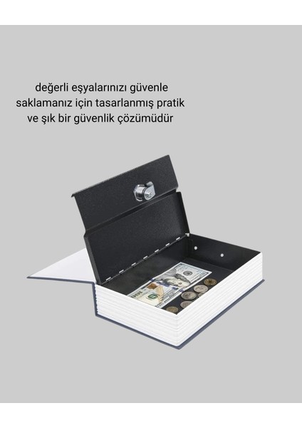 Anahtarlı Gizli Kitap Kasa – Metal Iç Yapı, Kamuflajlı Sözlük Tasarım modelleri