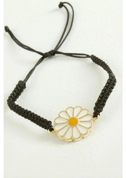 Papatya Makrome Ip Bileklik