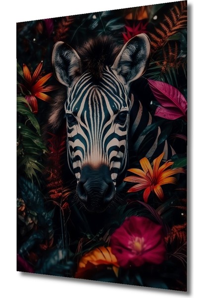 Zebra Çiçek Bahçesinde Dekoratif Ahşap Mdf Ev/işyeri Duvar Tablo Dikdörtgen Ev/işyeri Duvar Tablo fiyatları