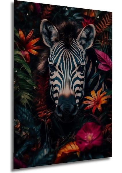 Zebra Çiçek Bahçesinde Dekoratif Ahşap Mdf Ev/işyeri Duvar Tablo Dikdörtgen Ev/işyeri Duvar Tablo modelleri