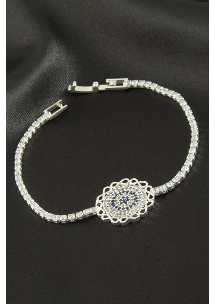 Çiçek Zirkon Taşlı Çocuk Bileklik 16 cm