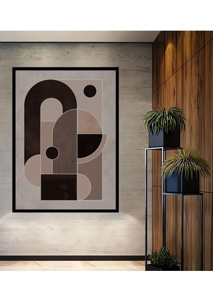 Çerçeve Görünümlü Soyut Geometrik Dekoratif Ahşap Mdf Ev Duvar Tablo Dikdörtgen Ev Duvar Tablo
