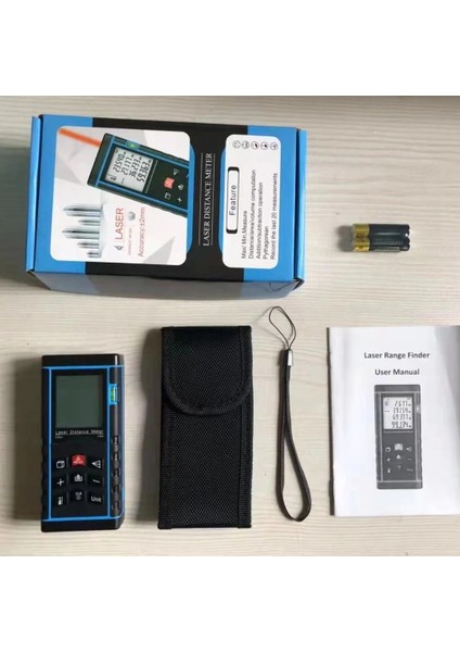 60 Metre Hassas Lazer Metre Ölçer LCD Dijital Ekran Su Terazili Lazerli Mesafe Ölçüm Cihazı fiyatları