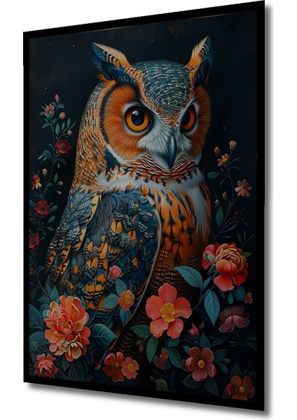 Çerçeve Görünümlü Baykuş Çiçekli Dekoratif Ahşap Mdf Ev Duvar Tablo Dikdörtgen Ev Duvar Tablo fiyatları