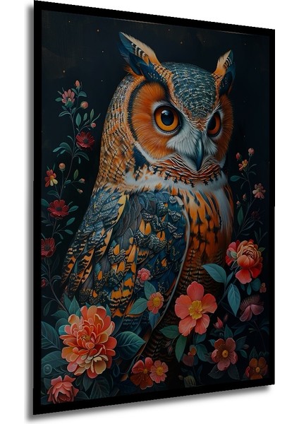 Çerçeve Görünümlü Baykuş Çiçekli Dekoratif Ahşap Mdf Ev Duvar Tablo Dikdörtgen Ev Duvar Tablo modelleri