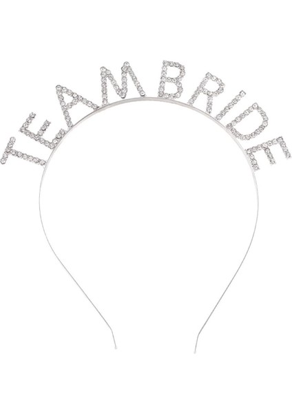 Gümüş Kaplama Kristal Taşlı Team Bride Taç 16X17 cm