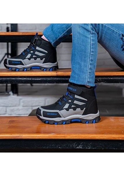 (Habibear) Kaymaz Taban Cırtlı Çocuk Spor Ayakkabı Siyah Sax modelleri