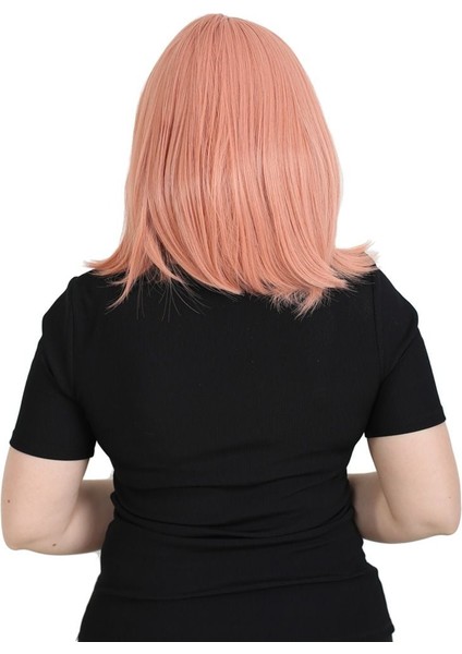 Küt Kahküllü Fiber Sentetik Peruk / Gül Kurusu fırsatları