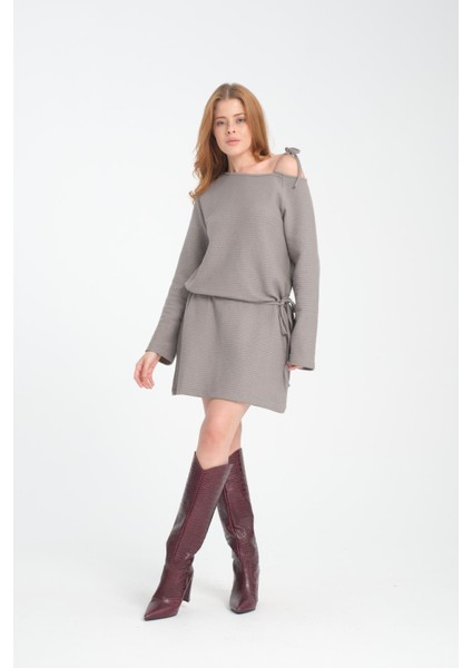 %100 Pamuk Diz Üstü Rahat Kesim Günlük Elbise