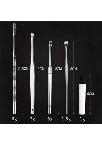 Buffer® 6 Parça Paslanmaz Çelik Kulak Balmumu Toplayıcı Çıkarıcı Temizleyici Bakımı Çubuk Seti modelleri