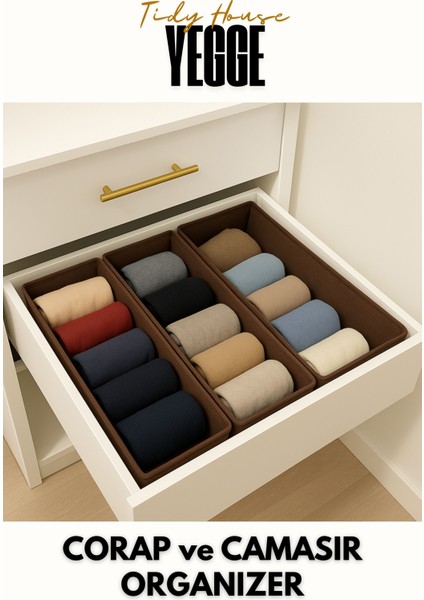 Çekmece ve Dolap Içi Düzenleyici, Raf Düzenleyici, Katlanabilir Çorap ve Çamaşır Organizer Kutu modelleri