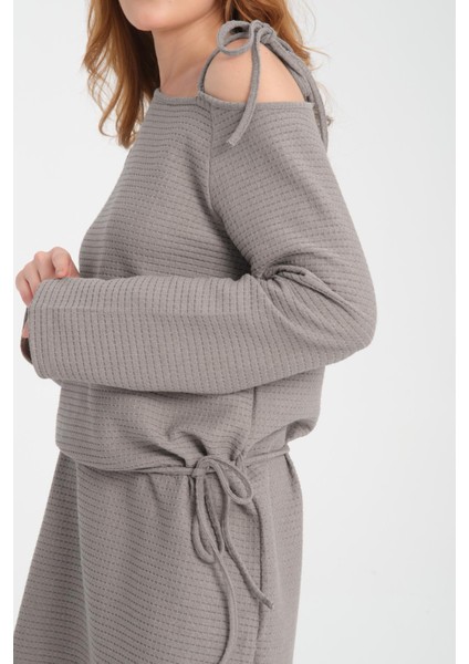 %100 Pamuk Diz Üstü Rahat Kesim Günlük Elbise