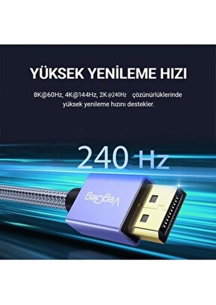 DisplayPort 1.4 Kablo 1 Metre Yüksek Hızlı 8K 60Hz Görüntü ve Ses Aktarımı fırsatları