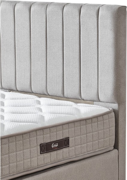 Manolya Serisi Tek Kişilik Sandıklı Baza ve Başlık + Full Ortopedik Paket Yaylı Yatak Takımı 3 lü Set