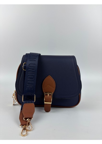 Kadın Kumaş Lacivert Tokalı Kapaklı Şık Mini Boy El ve Omuz Çantası fiyatları