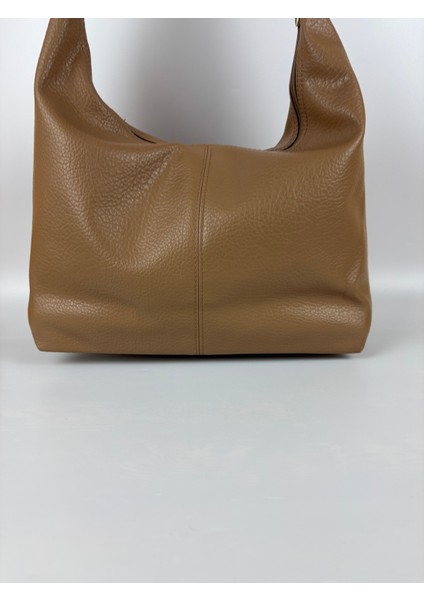 Kadın Suni Deri Taba Kapitone Dokulu Maxi Boy Omuz Çantası