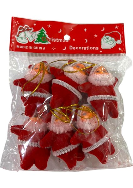 Yilbaşı Süsleri Noel Baba Yılbaşı Ağacı 4 cm Kırmızı 6 Adet