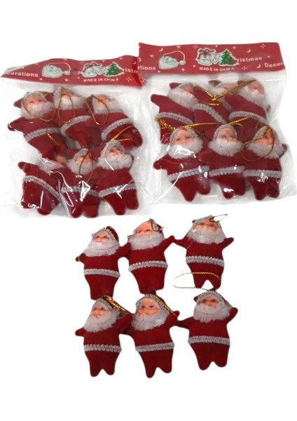 Yilbaşı Süsleri Noel Baba Yılbaşı Ağacı 4 cm Kırmızı 6 Adet fiyatları