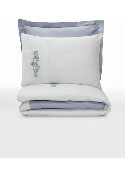 Nakışlı Çift Kişilik Saten Nev Takımı Bianna Gri fırsatları