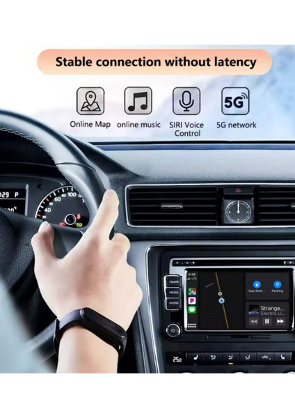 Carplay Type-C/usb Kablosuz Android Otomatik Akıllı Dongle 2'si 1 Arada Adaptör 5.8ghz Wifi