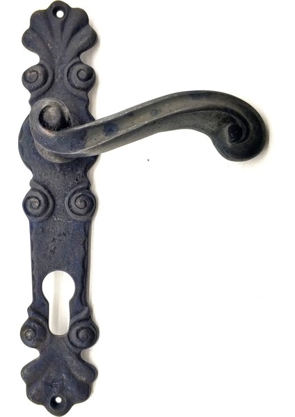 Antika Tarz Dekoratif Pirinç Okyanus Oda Kapı Kolu - 230X46 Mm, Oksit