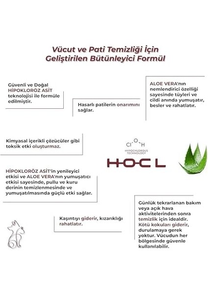 Kahu Naturals Paw&coat, Vücut ve Pati Temizleme SPREYI,%100 Doğal Günlük Temizlik ve Bakım, 250 ml