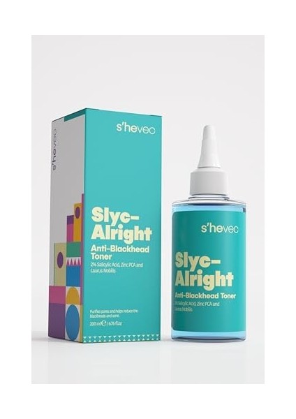 She Vec Slyc-Alrıght-Salisilik Asit Sivilce ve Siyah Nokta Karşıtı Arındırıcı & Canlandırıcı Bha Tonik 200ML