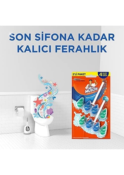 Mr Muscle Klozet Blok 2'li Marine, 77.2g 1 Paket (1 x 122 G)