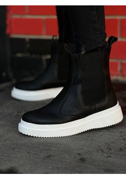KB-0992 Siyah Cilt Yüksek Taban Lastikli Erkek Bot fırsatları