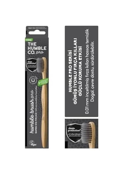 The Humble Co. Brush Pro Lıne Yetişkin Soft Gümüş/gri 0.01 Inceltilmiş Süper Ince Gümüş Içerikli Fırça Kılları fiyatları