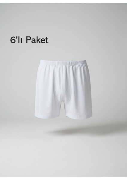 Erkek Külot Paçalı Arjantin Beyaz 6'lı Ekonomik Paket %100 Pamuk Cotton Konforlu Rahat Kalıp