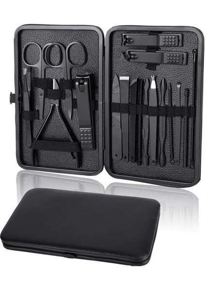 Sunup Sn-27099 Siyah Paslanmaz Çelik 18in1 Profesyonel Manikür Tırnak Bakım Seti fırsatları