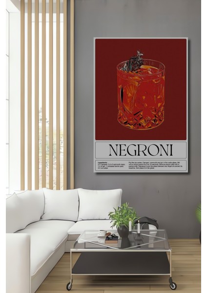 Negroni Kokteyl Ahşap Mdf Dekoratif Ev/işyeri Duvar Tablo Dikdörtgen Ev/işyeri Duvar Tablo