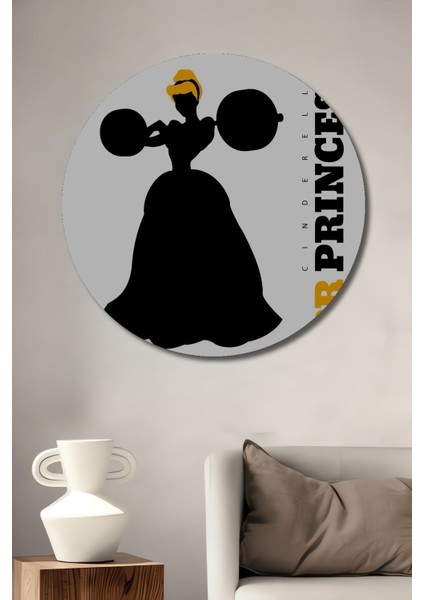 Sindirella Prenses Ahşap Mdf Dekoratif Ev/işyeri Duvar Tablo Yuvarlak Ev/işyeri Duvar Tablo