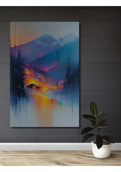 Büyülü Dağ Köyü Ahşap Mdf Dekoratif Ev/işyeri Duvar Tablo Dikdörtgen Ev/işyeri Duvar Tablo