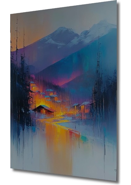 Büyülü Dağ Köyü Ahşap Mdf Dekoratif Ev/işyeri Duvar Tablo Dikdörtgen Ev/işyeri Duvar Tablo fiyatları