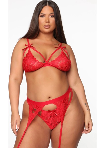 Dantelli Büyük Beden Jartiyer Takımı modelleri