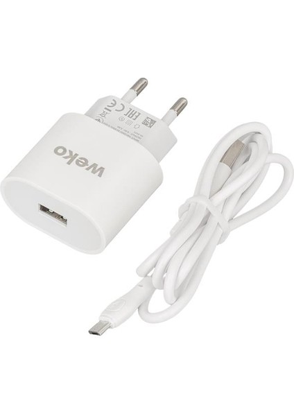 Weko Wk-21441 Pdu Qc 3.0 Amper Telefon Şarj Adaptörü + Micro Usb Kablo fırsatları