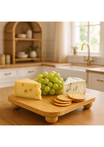 Bambu Top Ayaklı Sunumluk Kare 25X25 cm – Şık Pasta & Tatlı Kahvaltı Servis Tabağı fırsatları