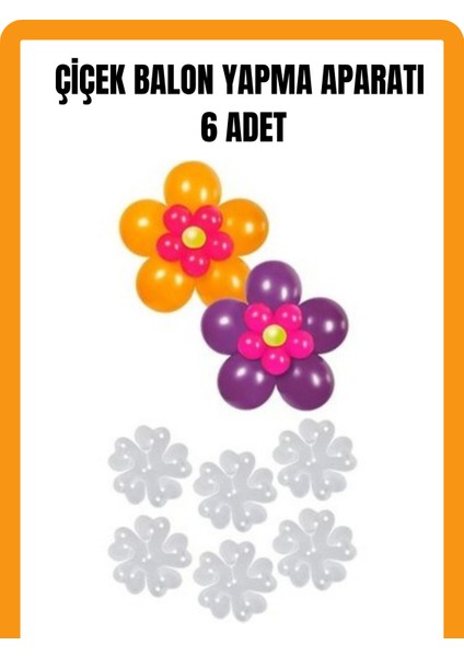 Balon Ciçek Yapma Aparatı 6 Adet - Parti Etkinlikler Için Dekoratif Aparat