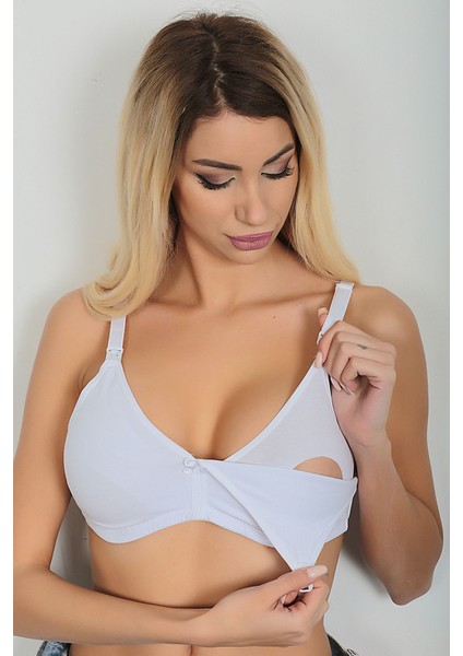 Techmrt Beyaz Emzirme Sütyeni - 505 - Beden 95