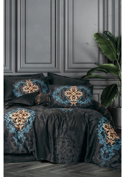 Palace Saten Çift Kişilik Nev Takımı Dorhan Siyah